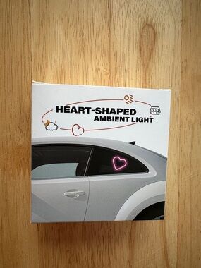 Heart-Shaped Ambient Light - Pink LED Car Accent